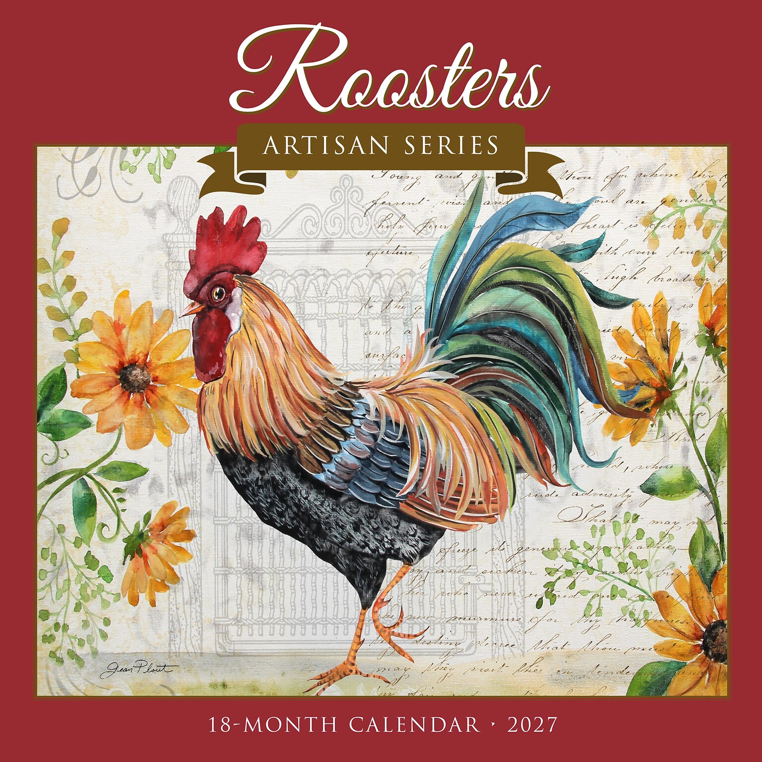 2027 Willow Creek Roosters - Artisan Series 12 x 12 Monthly Wall Calendar (65372)