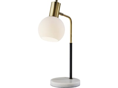 Adesso Corbin Desk Lamp, 20.5, White/Black, Antique Brass (3578-21)