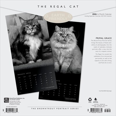 2026 BrownTrout The BrownTrout Portrait Series: The Regal Cat 12 x 12 Monthly Wall Calendar (9798330707874)
