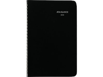 2024 AT-A-GLANCE DayMinder 5.5 x 8.19 Weekly Appointment Book, Black (G210-00-24)