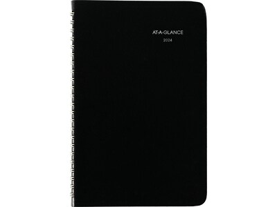 2024 AT-A-GLANCE DayMinder 5.5 x 8.19 Weekly Appointment Book, Black (G210-00-24)