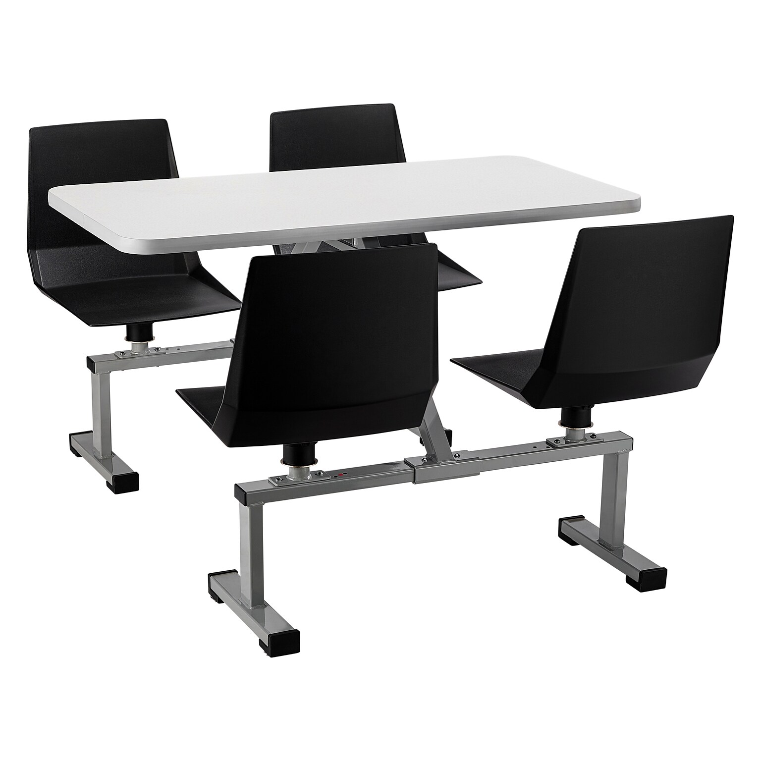 NPS CSBG Series Cluster Swivel Booth, 24 x 48, Grey Nebula Top/Black Seats (CSBG2448-MDPEGY10)