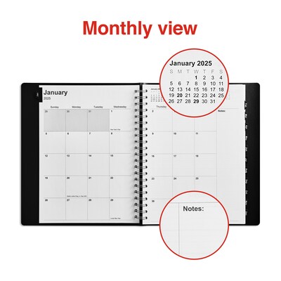 2025 Staples 8" x 11" Four-Person Daily Appointment Book, Black (ST58479-25)