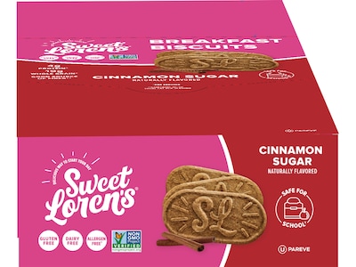 Sweet Loren's Gluten Free Cinnamon Sugar Breakfast Biscuits, 1.6 oz., 8 Packs/Box (27226)