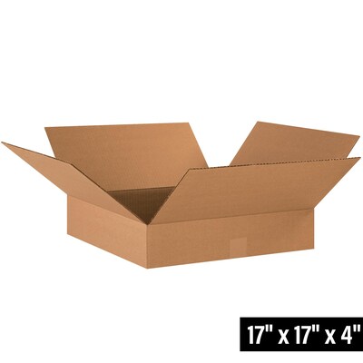 17 x 17 x 4 Heavy Duty Shipping Boxes, 32 ECT, Brown, 25/Bundle (17174)