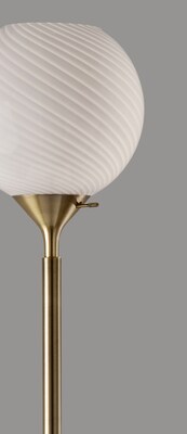 Adesso Swirl Torchiere 73.75"H Antique Brass Floor Lamp with Round Shade (3265-21)