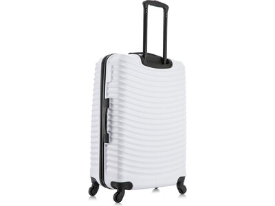 DUKAP Adly 28" Hardside Suitcase, 4-Wheeled Spinner, TSA Checkpoint Friendly, White (DKADL00L-WHI)