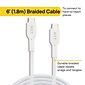 NXT Technologies™ 6 Ft. Braided USB-C Cable, White (NX60470)