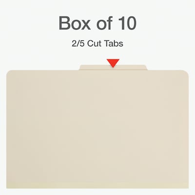 Pendaflex Heavy Duty Classification Folder, 2-Dividers, 2 Expansion, Legal Size, Manila, 10/Box (10