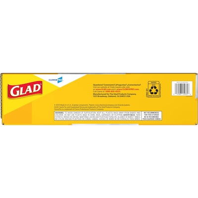 Glad Tall 13 Gallon Quick Tie Kitchen Trash Bag, White, 200 Total Bags (15931)