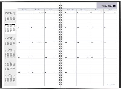 2024 AT-A-GLANCE DayMinder 8 x 12 Monthly Planner, Black (SK2-00-24)