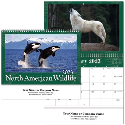 Custom North America Wildlife Spiral Wall Calendar