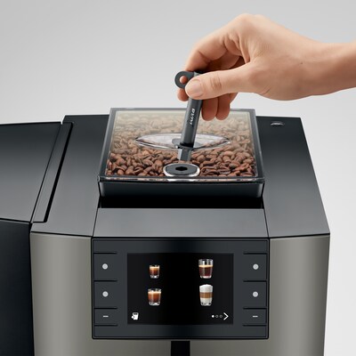 JURA X10 2-Cups Coffee & Espresso Machine Combination, Dark Inox (15669)