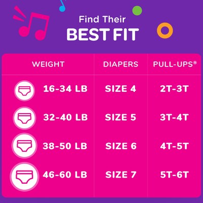 Huggies Pull-Ups Potty Training Pants, Girls 5T-6T, 60/Carton (54854)