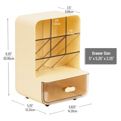 Mind Reader 8-Compartment Plastic Desk Organizer, White (MINI-WHT)