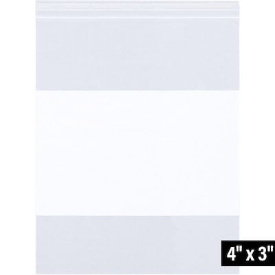 3 x 4 Reclosable Poly Bags, 4 Mil, Clear, 1000/Carton (PB3984)