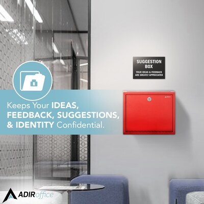 AdirOffice Steel Multipurpose Interoffice Mailbox Drop Box, Large, Red (631-03-RED-PKG)