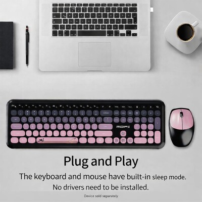 SaharaCase Wireless Keyboard and Mouse Combo, Sakura Pink & Lavender (KB14)