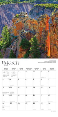 2024 BrownTrout The West 12" x 24" Monthly Wall Calendar (9781975465711)