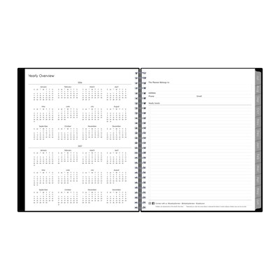 2026-2027 Blue Sky Enterprise 8" x 10" Academic Monthly Planner, Plastic Cover, Black (130615-A27)