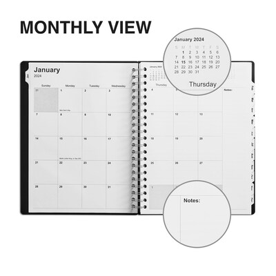 2025 Staples 8" x 11" Daily Appointment Book, Black (ST21487-25)