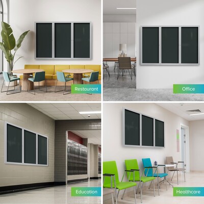 Ghent Vinyl Bulletin Board, Satin Frame, 6' x 4' (PA34872VX-183)