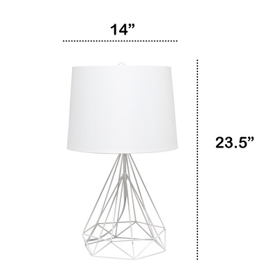 Lalia Home Geometric Wired Table Lamp, Fabric Shade, White Matte (LHT-5024-WH)