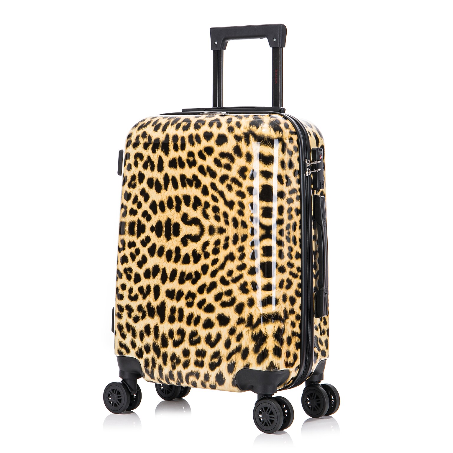 InUSA Prints 22.88 Hardside Suitcase, 4-Wheeled Spinner, TSA Checkpoint Friendly, Cheetah Animal Print (IUAPC00S-CHE)