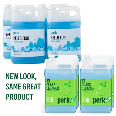 Perk Eco Glass Cleaner Refill, Ready To Use, 1 Gallon, 4/Carton (PK611001-ACT)