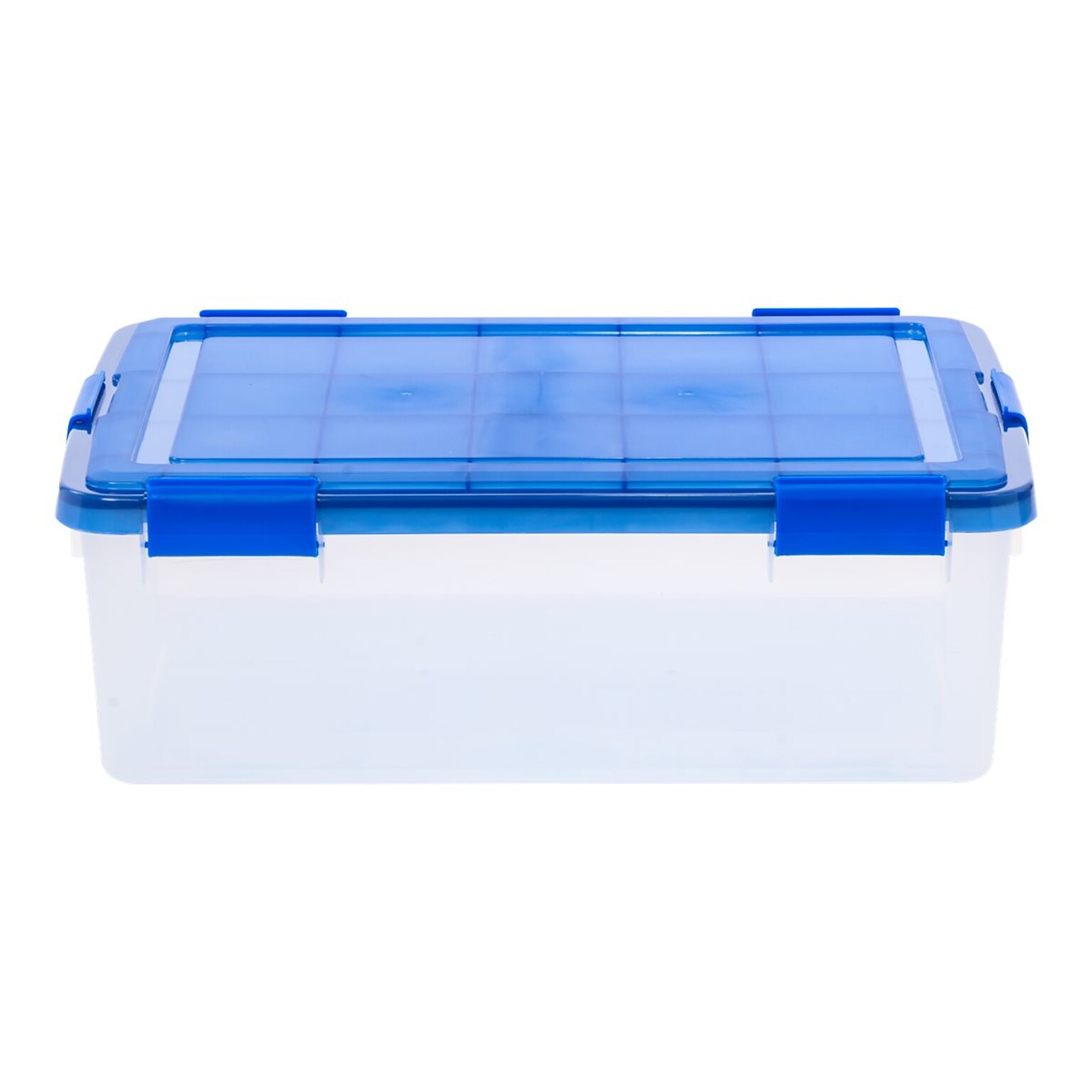 Iris WeatherPro 40 Qt. Latch Lid Storage Bin, Clear/Blue (500202)