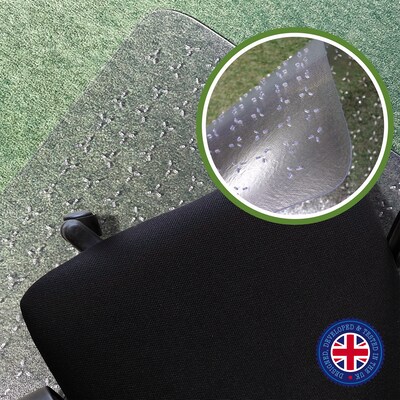 Floortex Cleartex TrYlok Carpet Chair Mat, 45" x 53", Designed for Low-Pile Carpet, Clear Vinyl (NRCMFLVT0005)