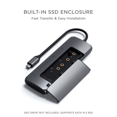 Satechi USB-C Hybrid Multiport Adapter, Space Gray (ST-UCHSEM)