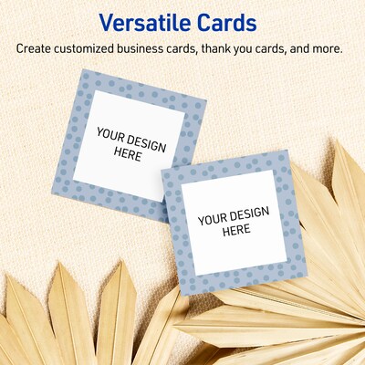 Avery Polka Dots Design Matte Blank Card, White, 90/Pack (S00-F8S)