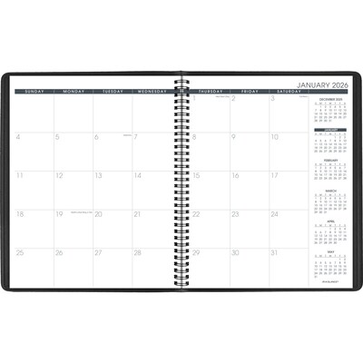 2025 AT-A-GLANCE 9 x 11 Calendar Year/Monthly Planner, Faux Leather Cover, Black (70-260-05-25)