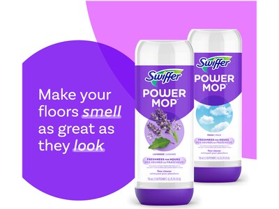 Swiffer PowerMop Deodorizing Floor Cleaner Refill, Lavender Scent, 25.3 Fl. Oz. (08421)
