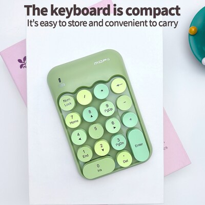 SaharaCase Retro Numeric Keypad Wireless Ergonomic Number Pad, Sage Green (KB47)
