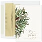 Custom Peaceful Greens Cards, with Envelopes, 5 5/8"  x 7 7/8" Holiday Card, 25 Cards per Set