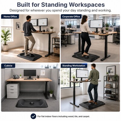 Uncaged Ergonomics Active Standing Anti-Fatigue Floor Mat, 34"L x 20"W, Black (ASM-B)