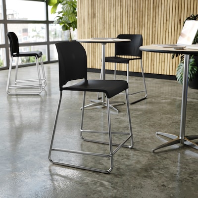 Flash Furniture Hercules Kenai Classic Plastic Stacking Full Back Counter Stools, Black, 3-Pieces (3RUT239AHCSBKCR)