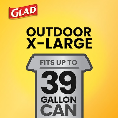 Glad 39 Gallon Lawn & Leaf Bags, Black, 12 Bags/Box (70028)