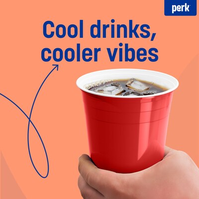 Perk™ Plastic Cold Cup, 16 Oz., Red, 50/Pack (PK54359)