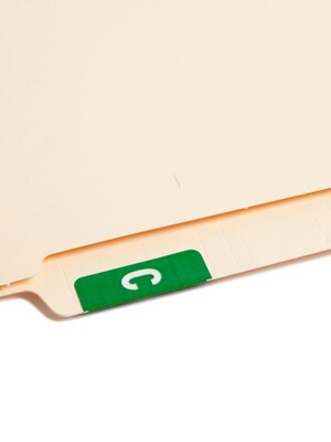 Smead AlphaZ ACCS Color-Coded Alphabetic Labels, C, Dark Green w/White, 100/Pack (67173)