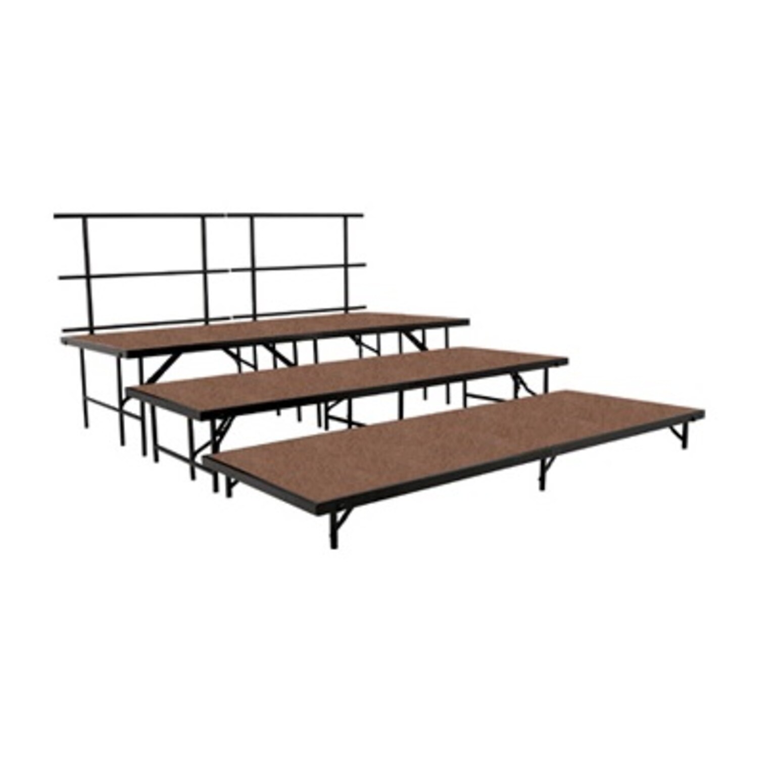 NPS 3-Level Straight Stage Set, 3 x 8 Platforms, Hardboard Floor (SST363LHB)