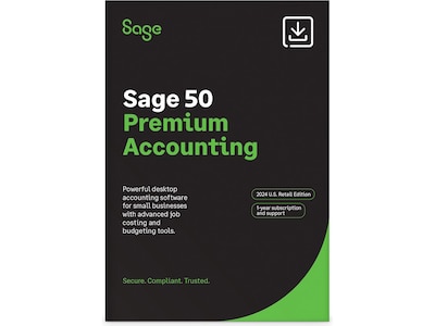 Sage 50 Premium Accounting 2024 for 3 Users, Windows, Download (SAG303800V039)