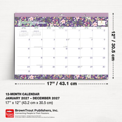 2027 BrownTrout House of Turnowsky 17" x 12" Monthly Desk Pad Calendar, Assorted Colors (9798330713448)
