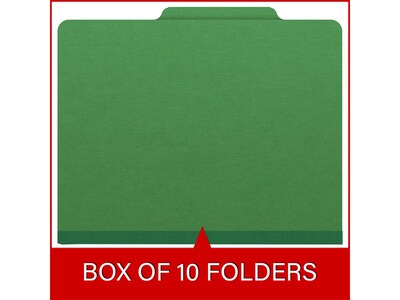 Medical Arts Press Pressboard Classification Folder, 2 Dividers, 2" Expansion, Letter Size, Moss Green, 10/Box