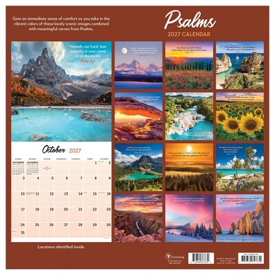 2027 TF Publishing Psalms 12" x 12" Monthly Wall Calendar, Multicolored (27-1024)