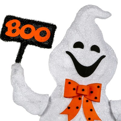 National Tree Company 31" Pre-Lit Ghost with BOO Banner Garden Stake (MZ17-HS21B81-1)