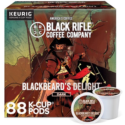 Black Rifle Coffee Company Blackbeard’s Delight Coffee Keurig K-Cup Pods, Dark Roast, 88/Carton (5000384804CT)