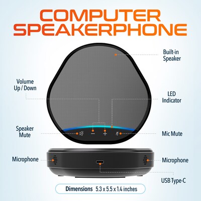 Delton C3900 Noise-Reducing USB Conference Speaker Speakerphone, Black (DSC3900-U)